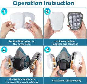 img 2 attached to Reusable Half Facepiece Dustproof Respirator