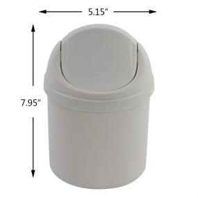 img 3 attached to 🗑️ Zerdyne Plastic Mini Garbage Can - 0.7 Gallon, Swing-Top Lid, White