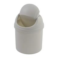 🗑️ zerdyne plastic mini garbage can - 0.7 gallon, swing-top lid, white logo