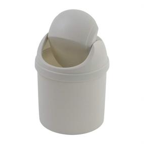 img 4 attached to 🗑️ Zerdyne Plastic Mini Garbage Can - 0.7 Gallon, Swing-Top Lid, White