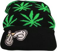 🧢 izus cannabis cuff beanie-hat - knit winter hat for both women and men logo