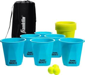 img 4 attached to 🏓 Franklin Sports Bucketz Pong Game – Ideal Tailgate and Beach Game Set – Includes 12 Buckets, 3 Balls, Carry Case