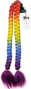img 4 attached to 🐷 Pigtails Helmet Accessory by 3T-SISTER: Ponytail Braids for Motorcycle, Bicycle, Batting, Skate Helmets and More! Double Braids, 24 inches, Available in Various Colors (Helmet Excluded)