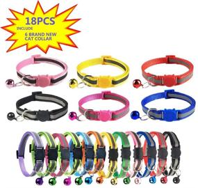 img 3 attached to 🐱 18pcs/Set TCBOYING Breakaway Cat Collar with Bell - Mixed Colors Reflective Collars | Optimal Size & Safety for Cats or Small Dogs