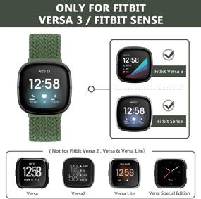 img 1 attached to 🌿 Плетеные соло-петли AVOD Olive Green - Совместимы с Fitbit Sense/Fitbit Versa 3 - Плетеные ремешки Solo Braided из нейлона - Запасные запястья из плетеного материала - Подходят для женщин и мужчин - Размер 10 (185мм-192мм запястье)