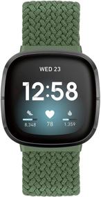 img 3 attached to 🌿 Плетеные соло-петли AVOD Olive Green - Совместимы с Fitbit Sense/Fitbit Versa 3 - Плетеные ремешки Solo Braided из нейлона - Запасные запястья из плетеного материала - Подходят для женщин и мужчин - Размер 10 (185мм-192мм запястье)