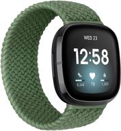 🌿 плетеные соло-петли avod olive green - совместимы с fitbit sense/fitbit versa 3 - плетеные ремешки solo braided из нейлона - запасные запястья из плетеного материала - подходят для женщин и мужчин - размер 10 (185мм-192мм запястье) логотип