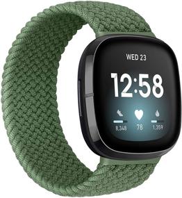 img 4 attached to 🌿 Плетеные соло-петли AVOD Olive Green - Совместимы с Fitbit Sense/Fitbit Versa 3 - Плетеные ремешки Solo Braided из нейлона - Запасные запястья из плетеного материала - Подходят для женщин и мужчин - Размер 10 (185мм-192мм запястье)