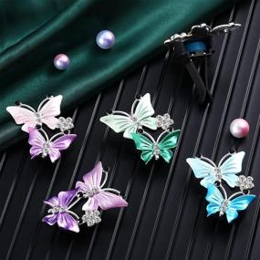 img 1 attached to 🦋 10-Piece Butterfly Car Clips: Dual Aromatherapy Air Vent Bling Fresheners with Crystal Rhinestones - Interior Decor Accessories for Women and Girls