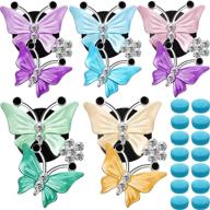 🦋 10-piece butterfly car clips: dual aromatherapy air vent bling fresheners with crystal rhinestones - interior decor accessories for women and girls logo