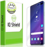 📱 iq shield screen protector for galaxy s10 plus (s10+ 6.4 inch)(2-pack) - case friendly, anti-bubble clear film - compatible with fingerprint id (not for verizon s10 5g 6.7)") logo