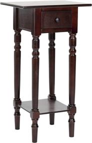 img 3 attached to Safavieh American Homes Collection Sabrina Dark Cherry Side Table: Elegant and Functional Furniture for Your Home