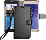 📱 eraglow luxury pu leather wallet flip case cover for samsung galaxy j737 (black) – galaxy j7 2018 case/j7 v 2nd case/j7 refine/j7 star/j7 aero/j7 crown/j7 top/j7 aura/j7 eon logo