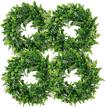 packs artificial green leaves wreath home decor logo