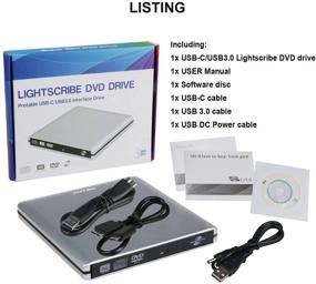 img 1 attached to 📀 JOTEC USBC Тип C USB 3.0 Внешний алюминиевый DVD-привод DVD-проигрыватель CD-привод для записи DVD-дисков с функцией компатибельности с технологией Lightscribe для MacBook Pro Air iMac (2012-2018) - Серый