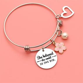 img 1 attached to 🌟 Maxforever Inspirational Quote Bracelet: Meaningful Jewelry Gift for Women and Girls - Perfect for Daughter, Niece, Sister, and Best Friends