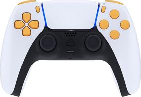 img 1 attached to 🎮 eXtremeRate Replacement D-pad R1 L1 R2 L2 Triggers Share Options Face Buttons for PS5 Controller, Caution Yellow Full Set Buttons Repair Kits for PlayStation 5 Controller - Controller NOT Included