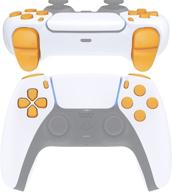 🎮 extremerate replacement d-pad r1 l1 r2 l2 triggers share options face buttons for ps5 controller, caution yellow full set buttons repair kits for playstation 5 controller - controller not included logo