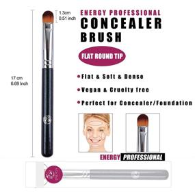 img 3 attached to Concealer Makeup Brush for Blending Liquid Cream - Full Coverage & High Light Brightening - ENERGY Cosmetic Make Up Brush