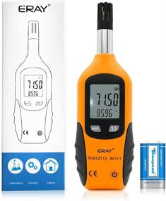 img 4 attached to 🌡️ ERAY Digital Psychrometer Thermometer Hygrometer - Backlit Temperature and Humidity Reader Meter with Dew Point and Wet Bulb, Includes 9V Battery