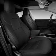 🚗 xipoo fit tesla model 3 model y car seat cover - all season pu leather protection (black-pu, model 3/y(5 pcs)) logo