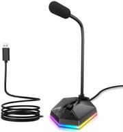 🎤 versatile usb computer microphone for ps4 ps5 laptop pc chromebook mac & windows: ideal for gaming, conferences, recording skype, with rgb lights, mute button, and plug & play condenser - versiontech logo