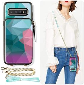 img 1 attached to ZVE Galaxy S10 Plus Wallet Case with Credit Card Holder Slot and Crossbody Chain Handbag Purse Design - Diamond, for Samsung Galaxy S10 Plus (2019), 6.4 inch