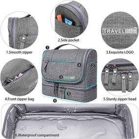 img 1 attached to 🧳 Convenient and Waterproof Hanging Toiletry Organizers for Hassle-Free Travel