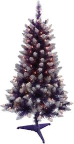 img 3 attached to 🎄 Puleo International 4ft Pre-Lit Fashion Purple Pine Christmas Tree: 150 Clear Lights