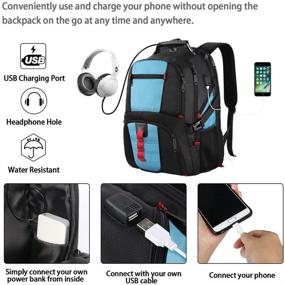 img 3 attached to 🎒 YOREPEK Extra Large Backpack - 17 Inch TSA Friendly Travel Laptop Backpack with USB Charging Port - Durable High School College Bookbag for Men Women (Blue)