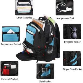 img 2 attached to 🎒 YOREPEK Extra Large Backpack - 17 Inch TSA Friendly Travel Laptop Backpack with USB Charging Port - Durable High School College Bookbag for Men Women (Blue)