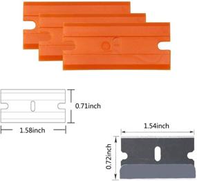 img 1 attached to 🔪 2-Pack Plastic Razor Blades Scraper Set with Double Edge Tool, 100PCS Blades, and 4PCS Refill Blades – Ideal for Removing Windows and Glass Stickers, Grease in Kitchen, Glass Stove Tops, Labels, and Decals