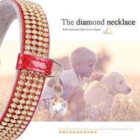 img 3 attached to 🐾 Блестящие ошейники из искусственной кожи с ринестонами для домашних животных: элегантные и регулируемые аксессуары для кошек и собак от PetsHome.