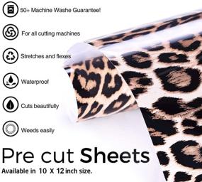 img 3 attached to 🐆 Lucky Goddess 9 Pcs Leopard Print Heat Transfer Vinyl: Perfect Iron-on HTV Sheets for T-Shirts