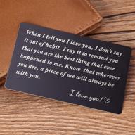 🎁 engraved wallet insert for men - perfect anniversary gift idea logo