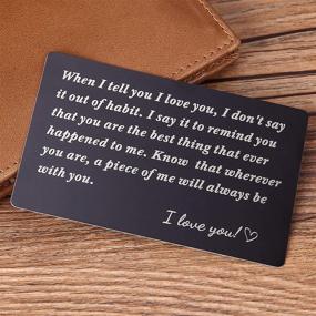 img 4 attached to 🎁 Engraved Wallet Insert for Men - Perfect Anniversary Gift Idea