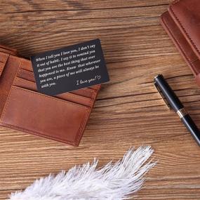 img 1 attached to 🎁 Engraved Wallet Insert for Men - Perfect Anniversary Gift Idea