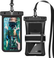 takfox floating waterproof phone pouch - compatible with samsung galaxy s21 ultra, s20 plus, s10+, and more - black logo