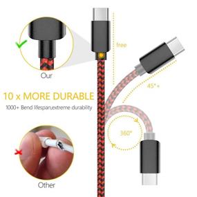 img 1 attached to Кабель зарядки Type C Fast Charge (3FT 6FTx2 10FT) с оплеткой из нейлона, кабели зарядки Type C Fast Charging Cord для Samsung Galaxy S20 / S20+ S10 S10E Note 10 9 S9 S8 Plus LG V30 G6 G5 (черно-красный)