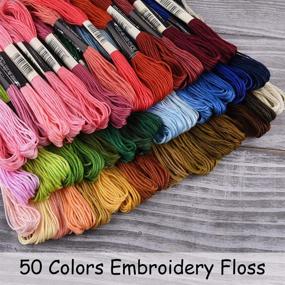 img 4 attached to 🌈 FEPITO 55 Pcs Rainbow Color Embroidery Floss Set: Friendship Bracelets, Cross Stitch, Craft Floss