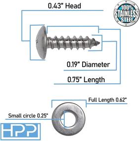 img 1 attached to 🔩 Улучшите свой Subaru с накладными винтами HPP из нержавеющей стали для номерного знака