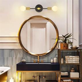 img 2 attached to Modern Industrial Bathroom Wall Sconce Vanity Light Fixture - BAODEN 2-Light Pole Wall Mount Lamp (Gold/Black Color)