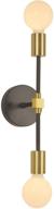 modern industrial bathroom wall sconce vanity light fixture - baoden 2-light pole wall mount lamp (gold/black color) логотип