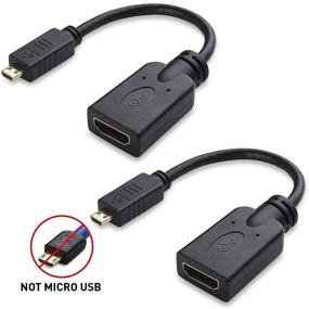 img 3 attached to 🔌 Кабельные вопросы Адаптер Micro HDMI к HDMI 2-пакет (6 дюймов) - поддержка 4K и HDR для Raspberry Pi 4 и других