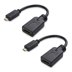 img 4 attached to 🔌 Кабельные вопросы Адаптер Micro HDMI к HDMI 2-пакет (6 дюймов) - поддержка 4K и HDR для Raspberry Pi 4 и других