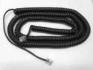 📞 the voip lounge 25ft flat black long handset receiver curly phone cord: extended reach for enhanced communication logo