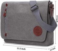 vintage canvas satchel messenger bag for men women laptop accessories logo