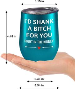 img 1 attached to 🎁 Women's Friendship Gifts - Best Friend, Sister Gifts from Sister - Birthday Gifts for Women, Female Friends - Hilarious Christmas Wine Tumbler by Fancyfams (Shank a B-Turquoise)