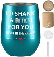 🎁 women's friendship gifts - best friend, sister gifts from sister - birthday gifts for women, female friends - hilarious christmas wine tumbler by fancyfams (shank a b-turquoise) logo