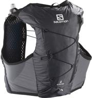 оставайтесь увлажненными и комфортными с жилетом для бега salomon active skin 4 set в размере x-small, ebony/black. логотип